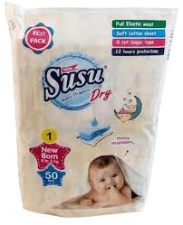 Susu Dry Baby Diapers New Born 1 50s