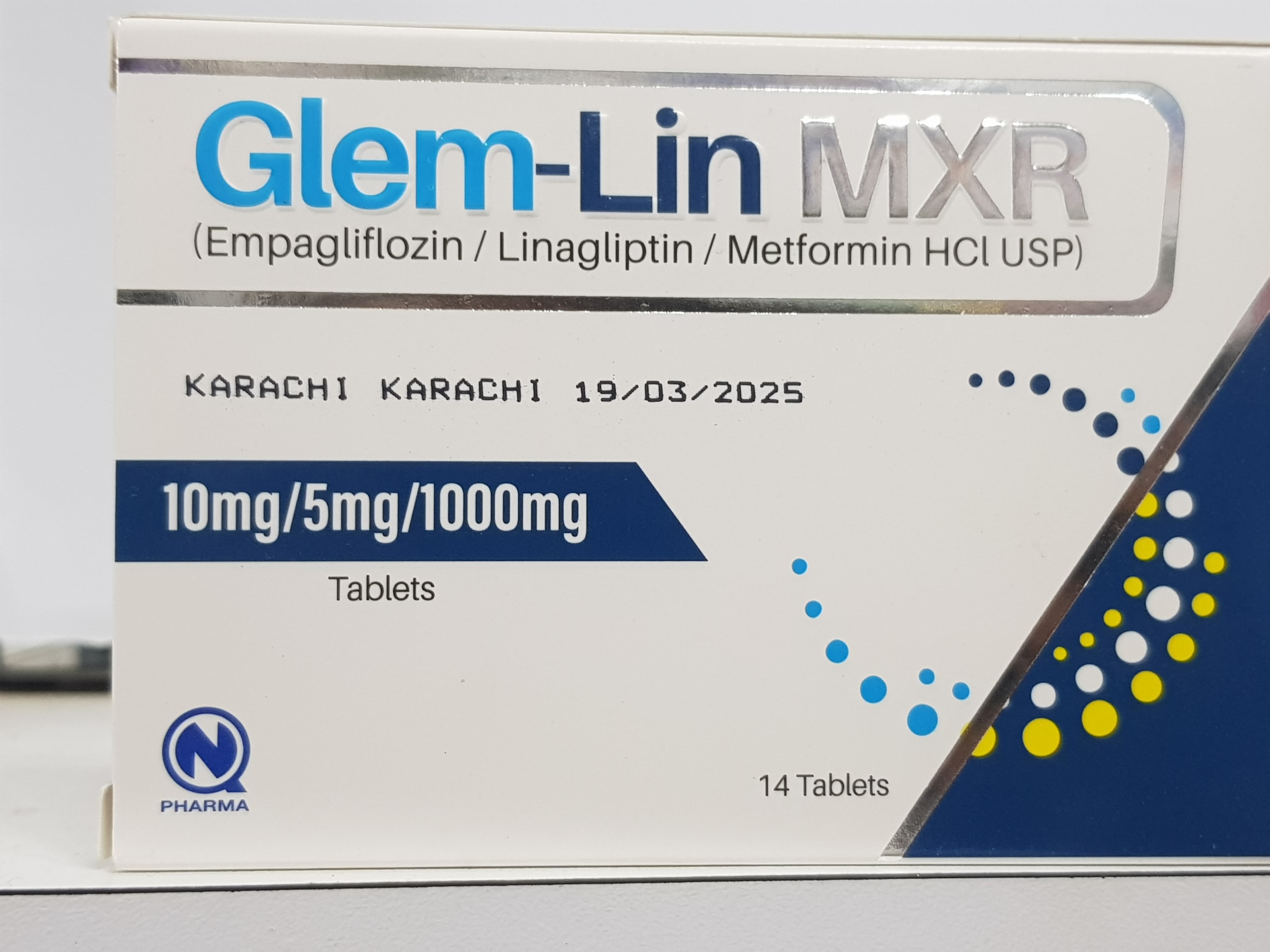 Glem-Lin Mxr 10mg/5mg/1000mg Tab 14's