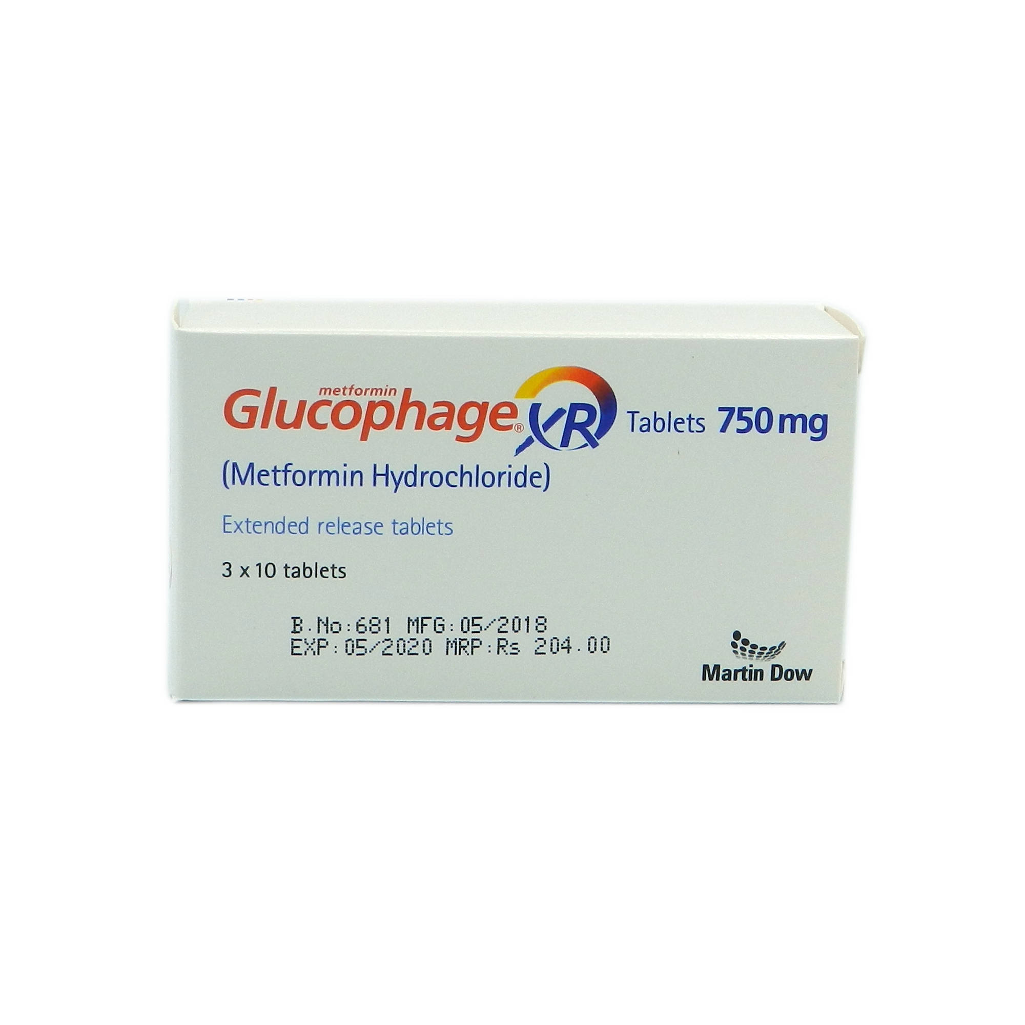 Glucophage Xr 750mg Tab 30's