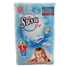 Susu Dry Baby Diapers Large 4 50s