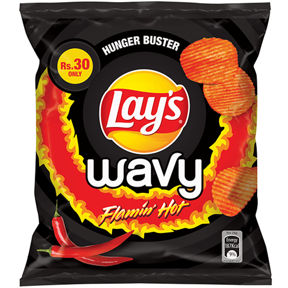 Lays Wavy Flaming Hot 21g Rs 30