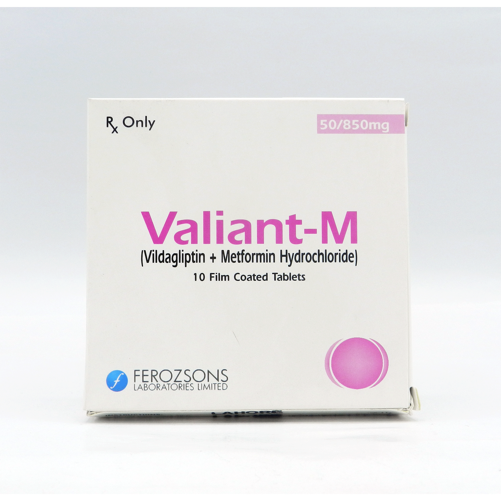 Valiant-M 50/850mg Tab 10's