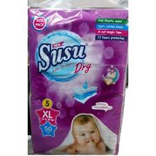 Susu Dry Baby Diapers Extra Large 5 50s