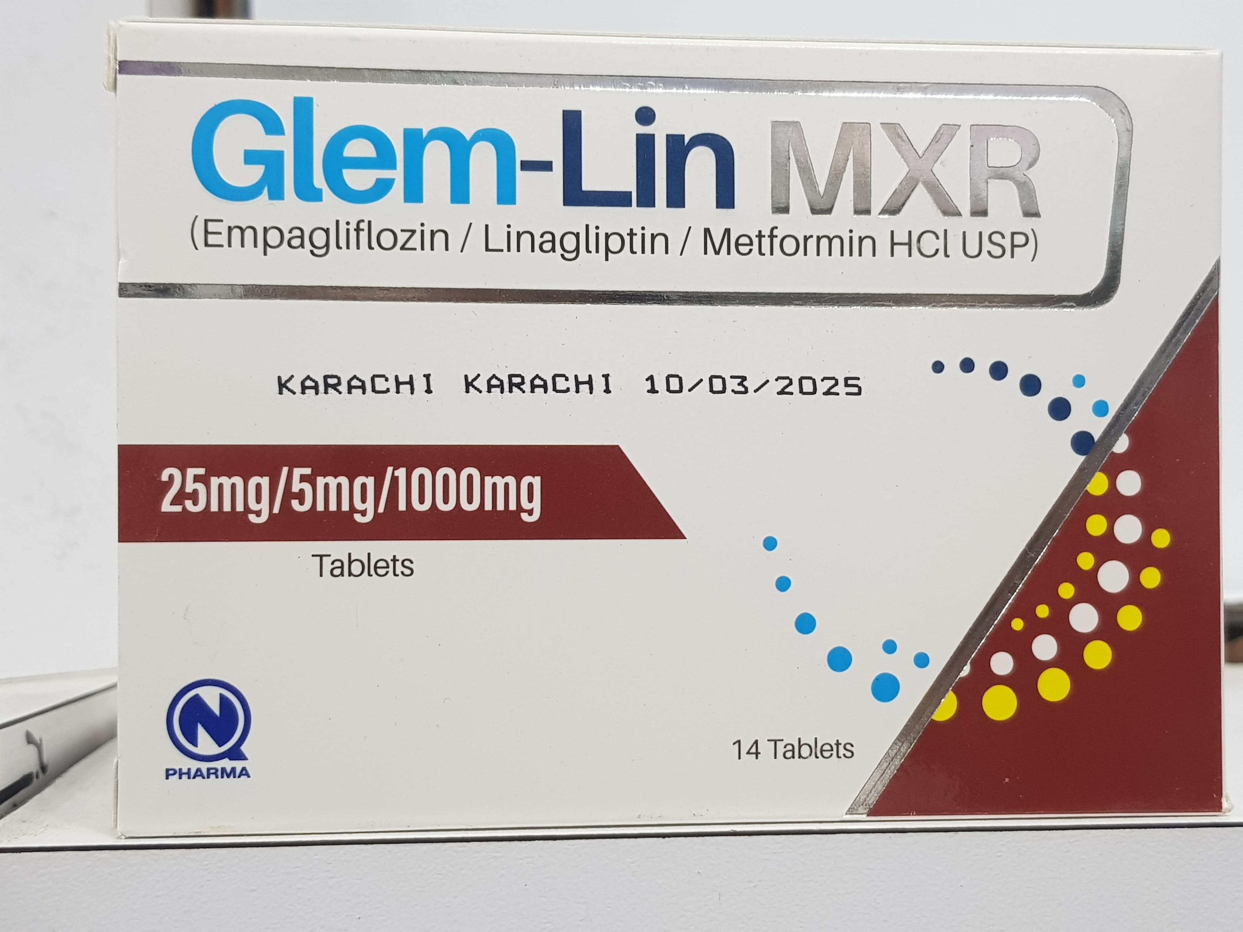 Glem-lin Mxr 25mg/5mg/1000mg 14's