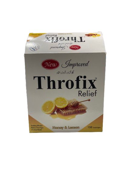 Throfix Relief Honey Lemon Lozenges 10s